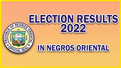 2022 ELECTION RESULTS: Negros Oriental .